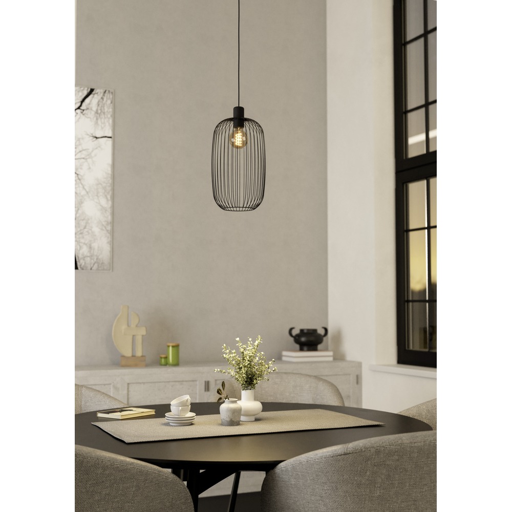 Lampe suspendue filaire Lodods noir Ø 22cm Eglo 9008606390274
