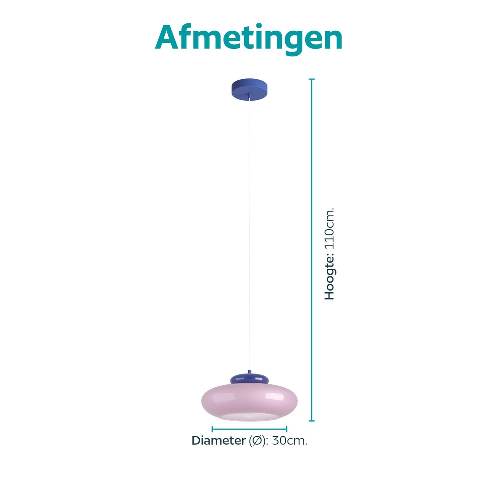 Lampe pendante de conception Berardelli rose avec bleu Ø 32cm Eglo 9008606405015