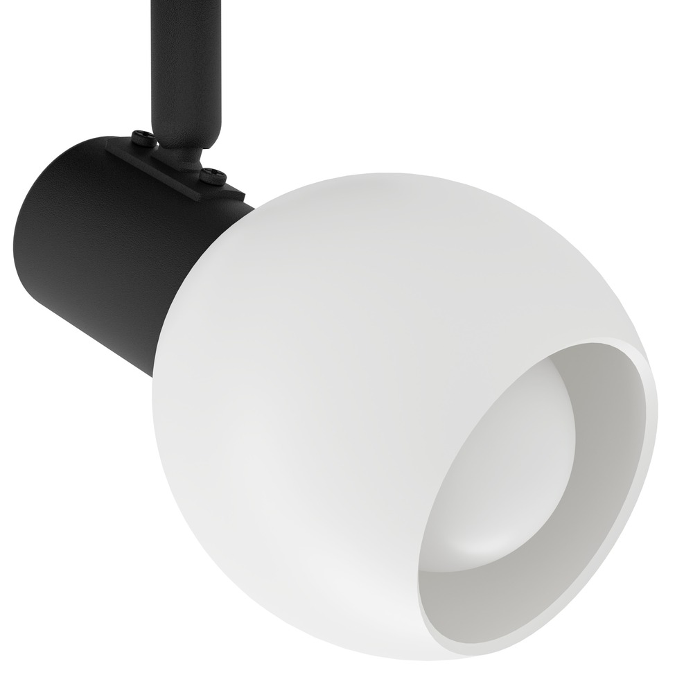 Lampe de plafond Castellazo Noir à deux lumières avec verre blanc Eglo 9008606392131