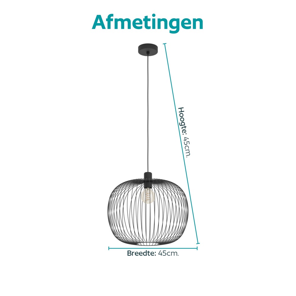 Lampe suspendue filaire Lodods noir Ø 45cm Eglo 9008606390267