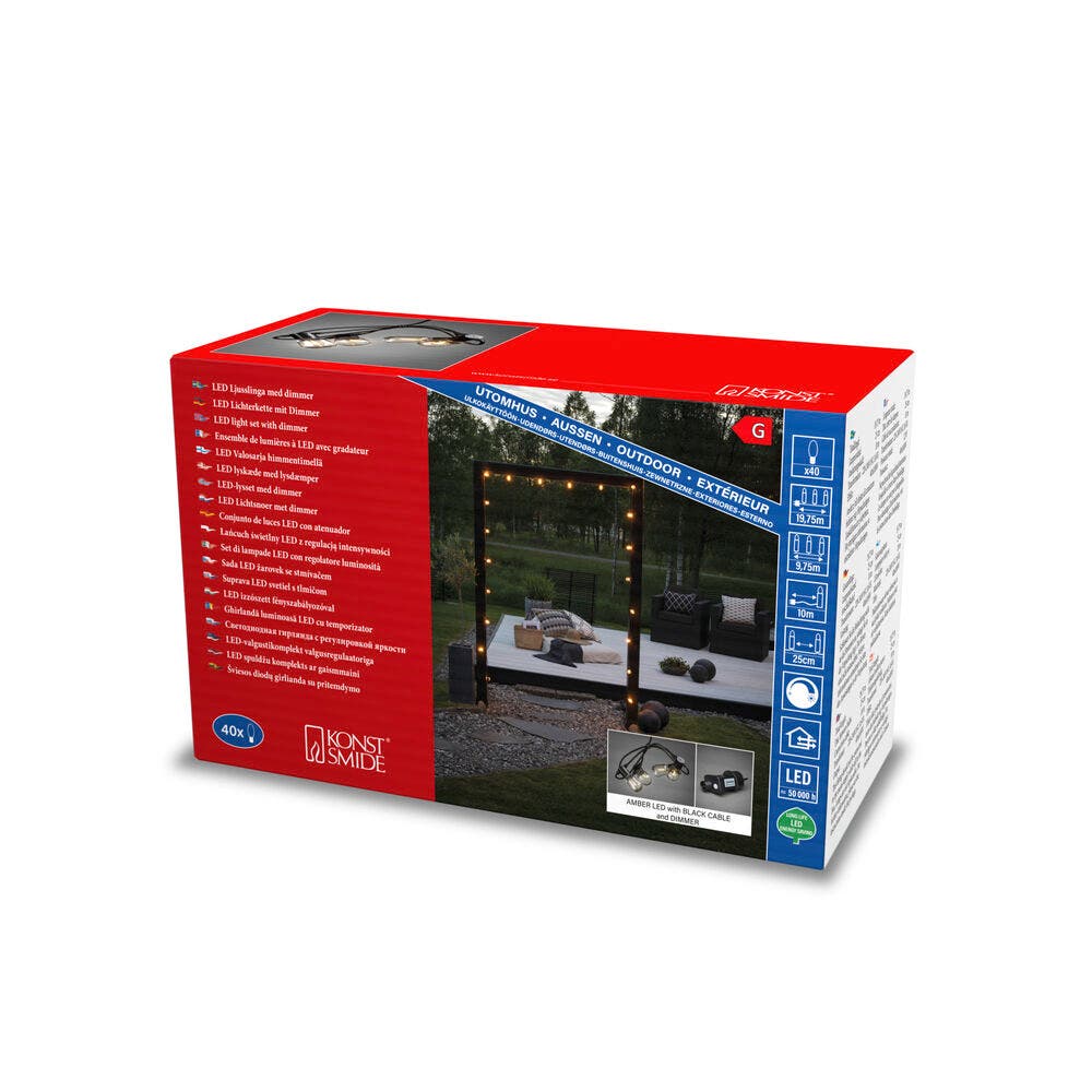 Chaîne légère Partylight 40 lumières dimmables KonstSmide 7318302387808