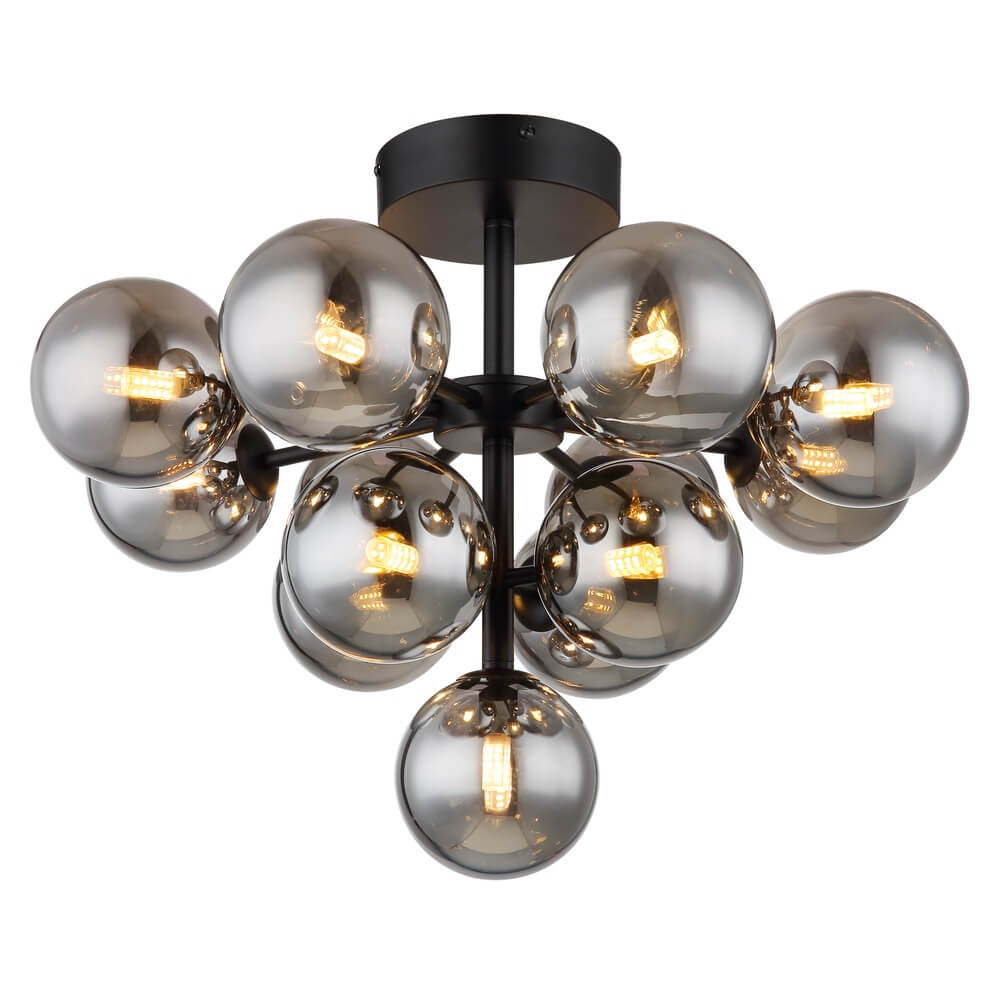 Zwarte plafondlamp Grappy 13-lichts