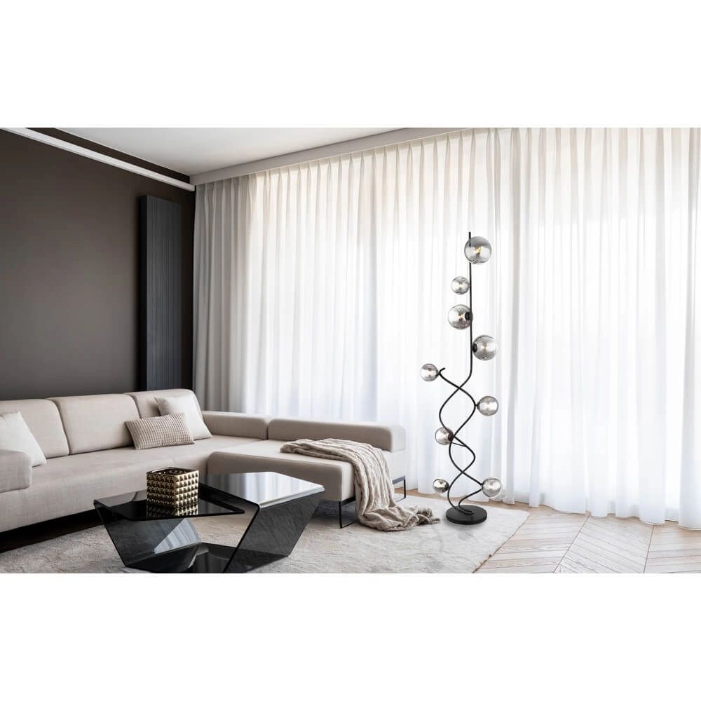 Lampadaire noir Riha 9-Lumière Globo 9007371445806