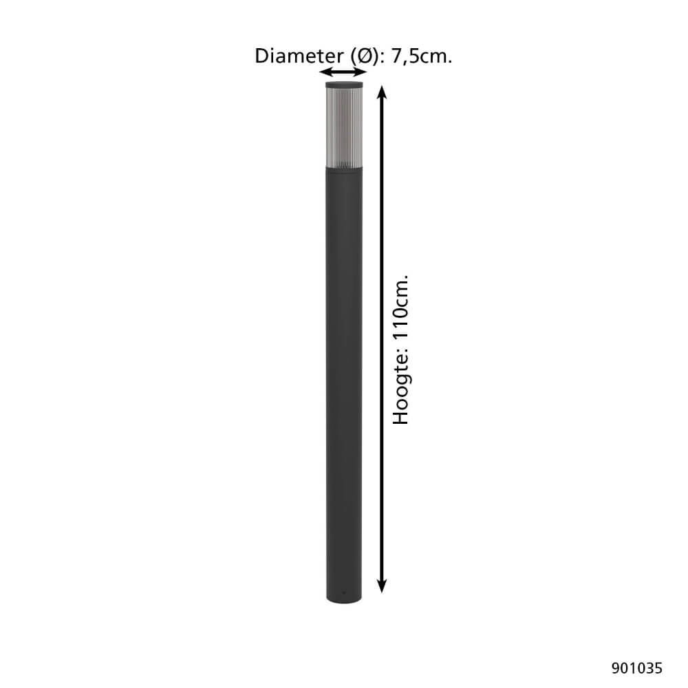 Lampe sur pied design Salle noir 110cm Eglo 9008606298099