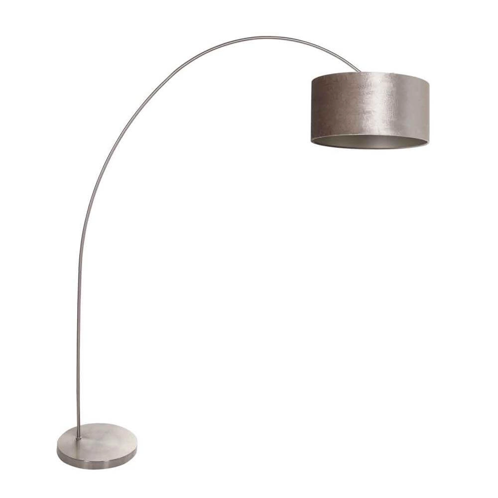 Lampe à arc Solva métal avec abat-jour argenté