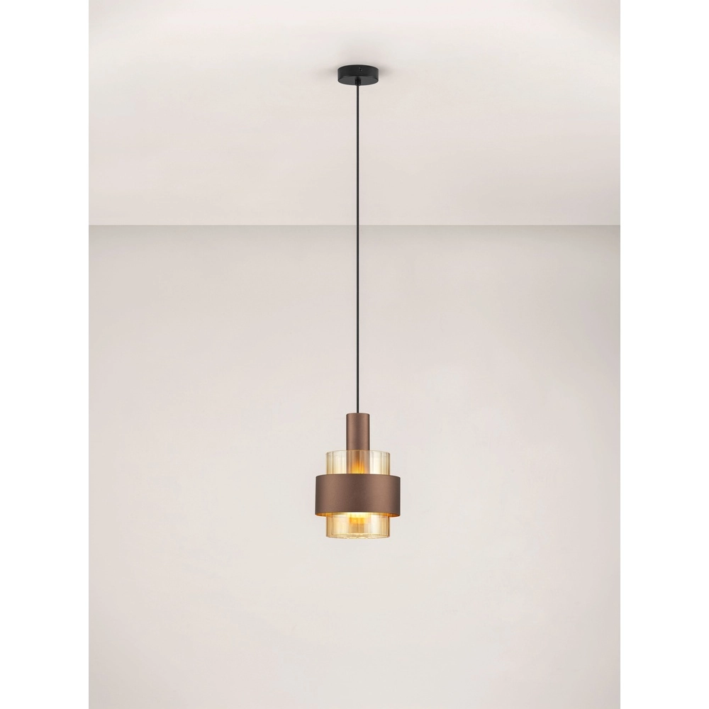 Lampe pendante moderne Serena brun café Ø 18,5cm Lyora 5212063501133