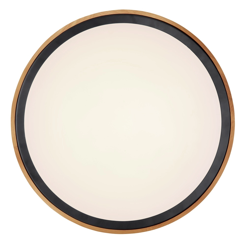 Lampe de plafond Bruno Ø 43,7 noir avec bois Globo 9007371436484
