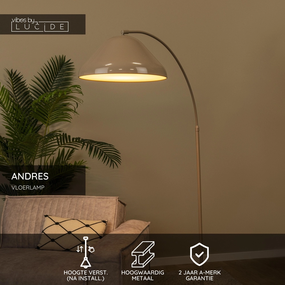 Lampe de pied Andres taupe Lucide Vibes 5411212650238