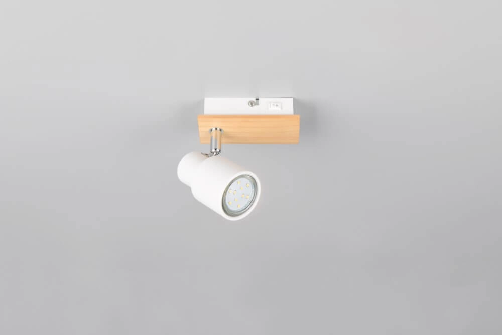 Applique murale design Pierre blanc avec du bois Trio 4017807638141