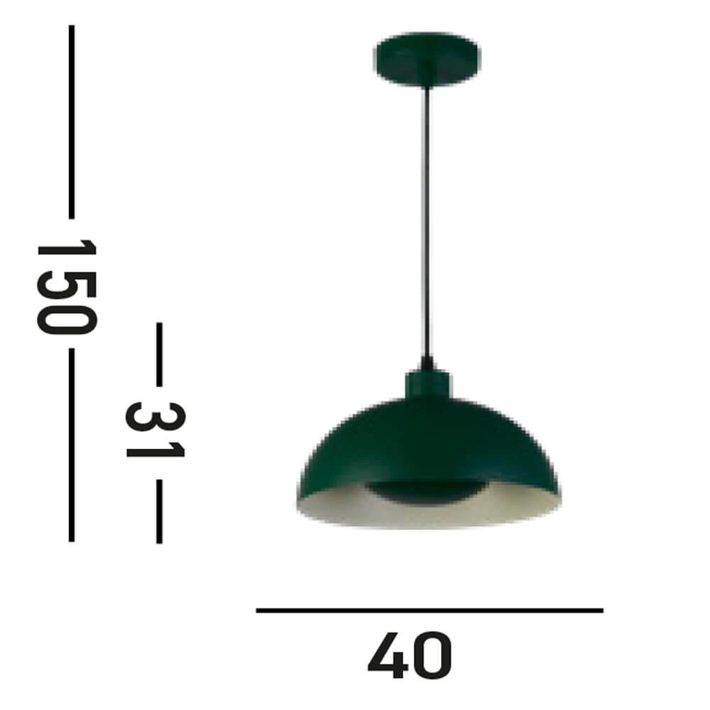 Suspension verte Mars abat-jour 31cm de haut Searchlight 5053423274300