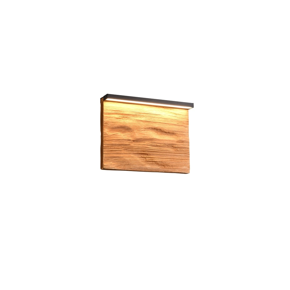 Applique murale design Kalea noir avec bois 20cm
