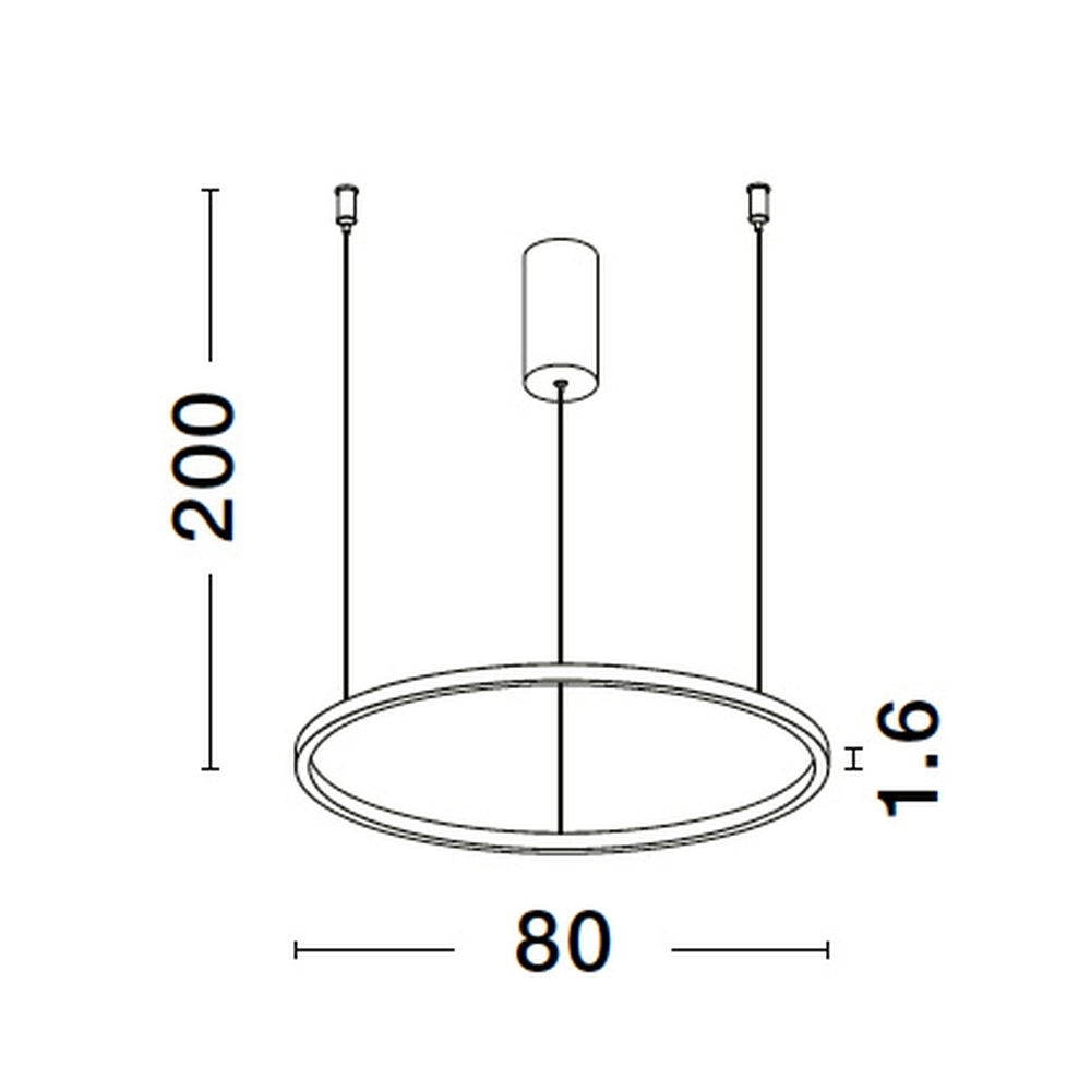 Suspension ronde Tarquin noir Ø 80cm Lyora 5212017438300