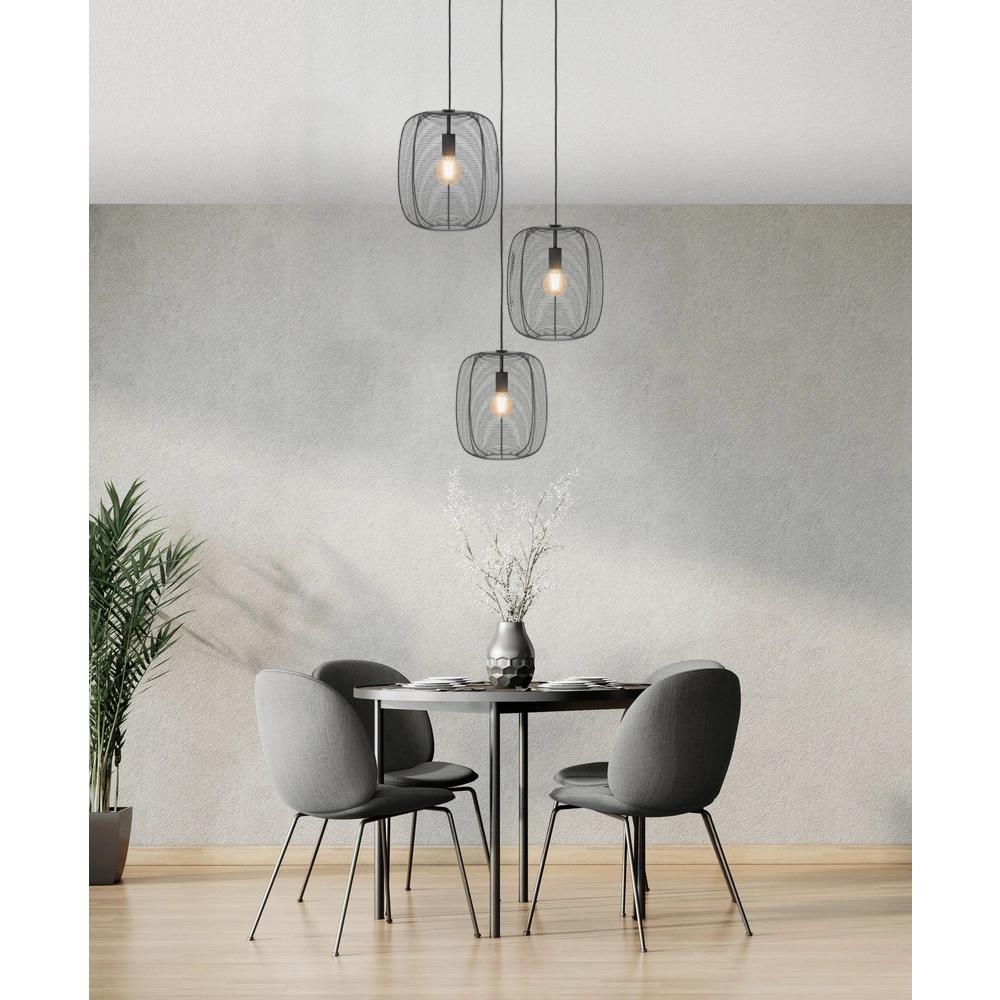 Lampe à fil à 3 lumières Derwen Pendaison - Ø 40cm - noir Eglo 9002759313999