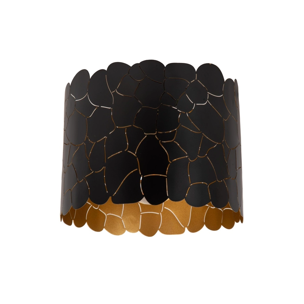 Lampe de plafond Almelo noir avec or à l’intérieur Ø 25,5cm