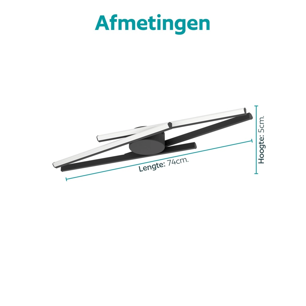 Lampe de plafond à design Pradilla Noir Eglo 9008606391479