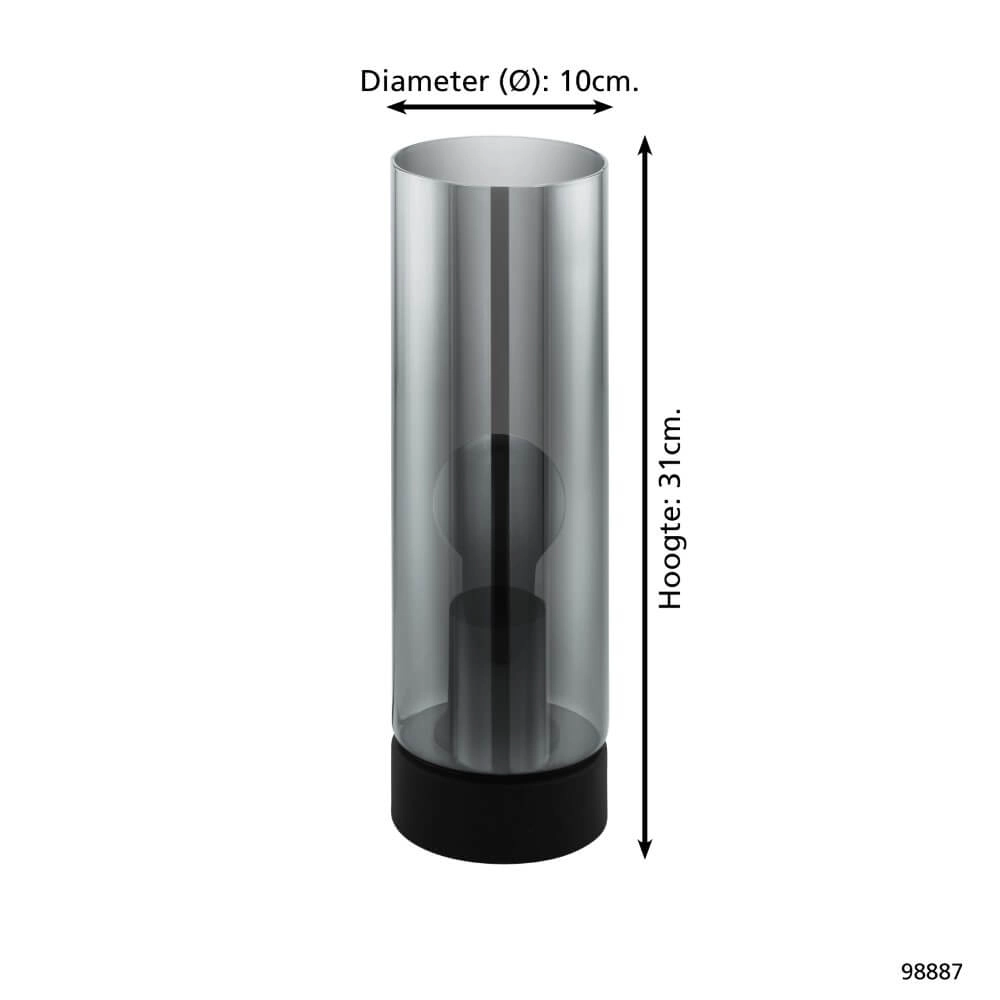 Lampe de table fumée Damasco 1 Eglo 9002759988876