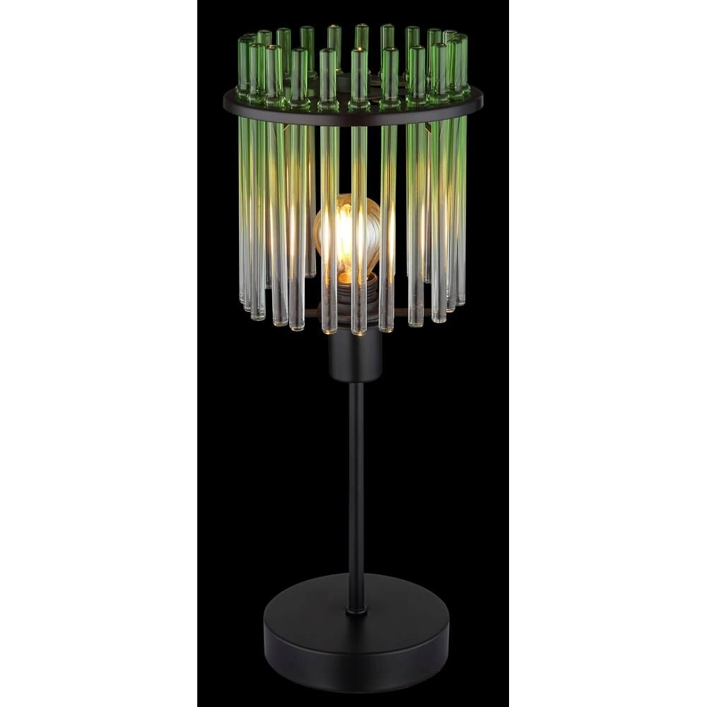 Lampe de table noire Gorley avec verre vert Ø 15cm Globo 9007371465972
