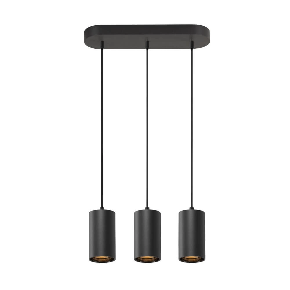 Lampe suspendue Asto Tube noir 3x GU10 Lampe suspendue Asto Tube noir 3x GU10