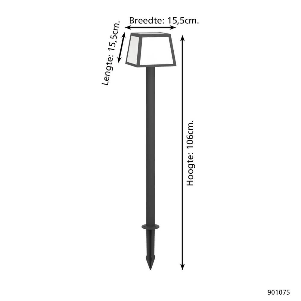 Lampe sur pied solaire Altilia noir 106cm Eglo 9008606298020