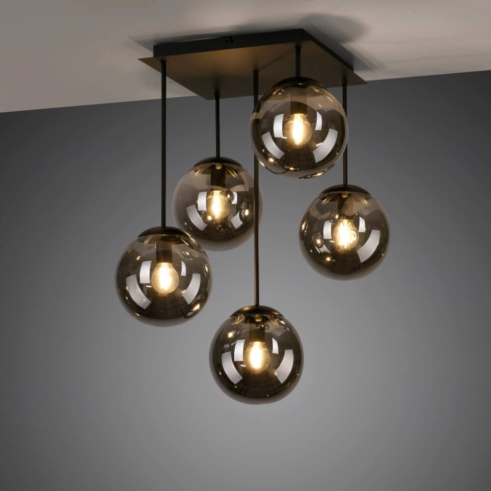 Plafonnier 5 lumières Big Widow noir Just Light 4043689988371