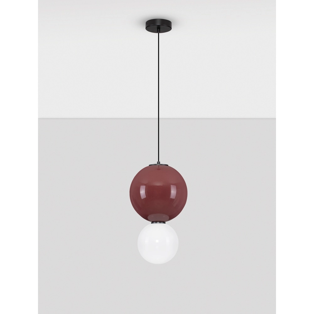 Suspension Noesis Ø 25cm bordeaux rouge avec blanc Lyora 5212017483621