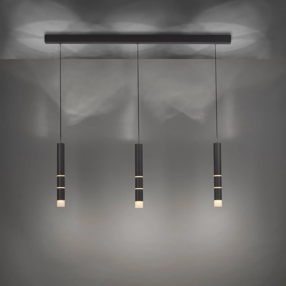 Lampe suspendue noire Pure Vega 3 lumières Paul Neuhaus 4012248357576