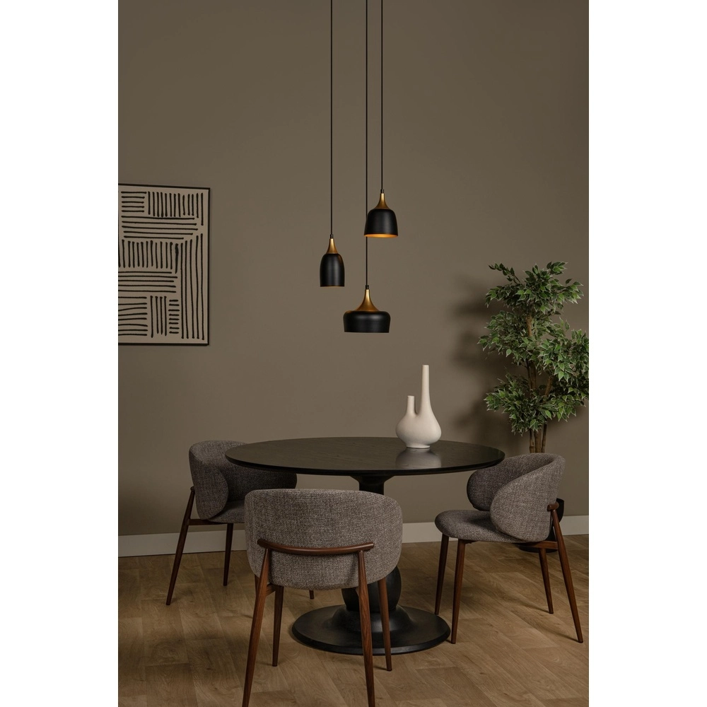 Lampe pendante à 3 lampes Chayanne Design noir avec or Lucide 5411212051561