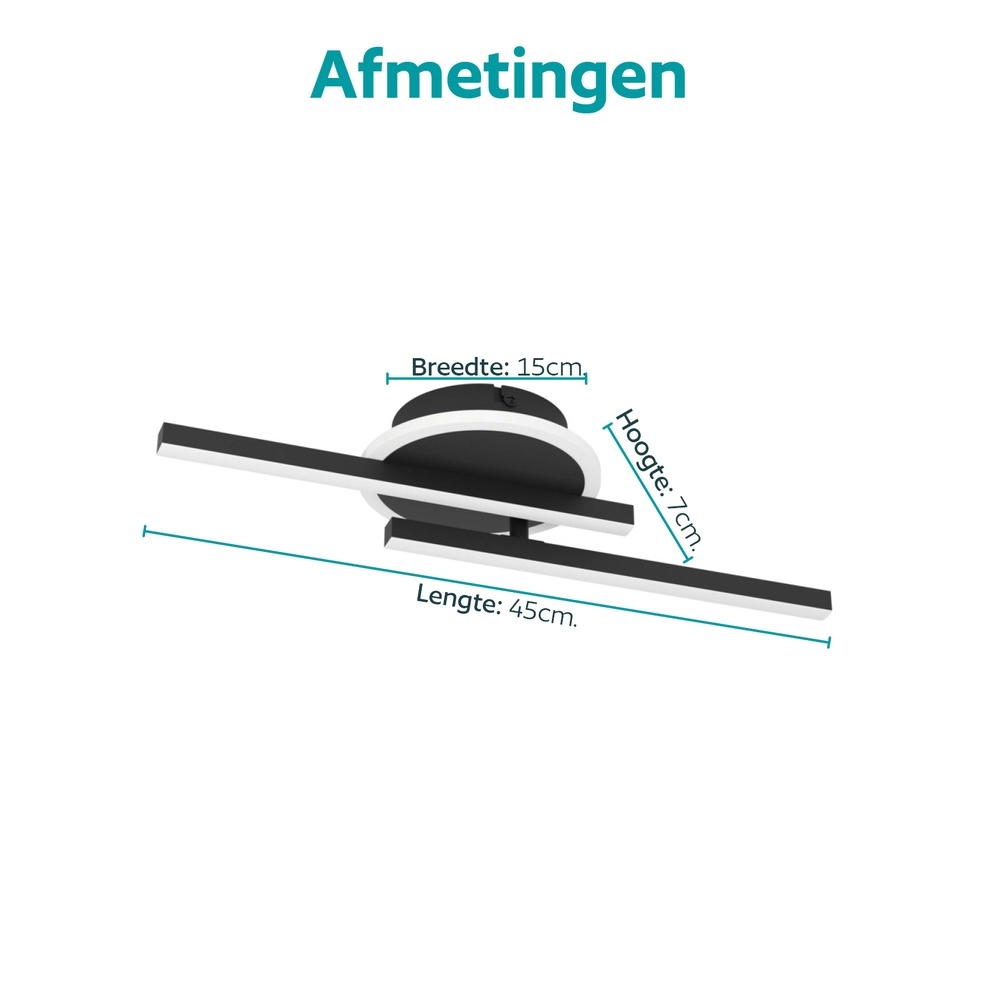 Lampe de plafond moderne Nogaredo Noir 45cm Eglo 9008606391554