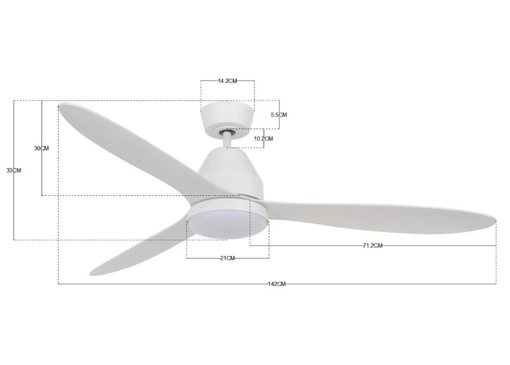 Ventilateur de plafond bois avec lampe Whitehaven Ø 143cm IP55 Beacon 9333509136460