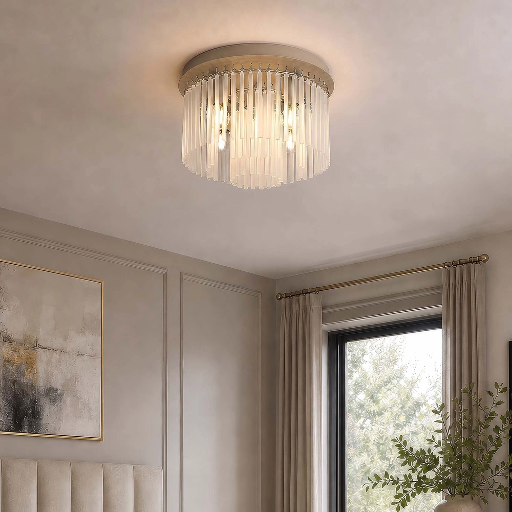 Lampe de plafond Swizzle brun sable Searchlight 5,05342E+12
