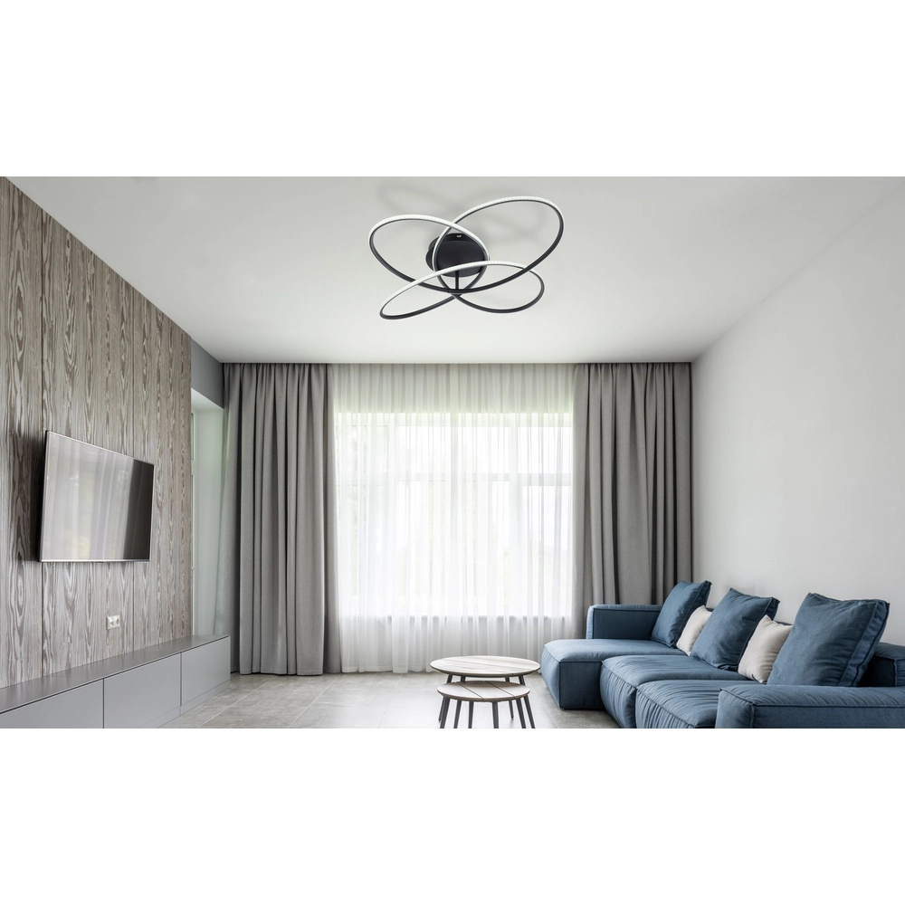 Lampe de plafond à design Panda noir Ø 80cm Globo 9007371409433