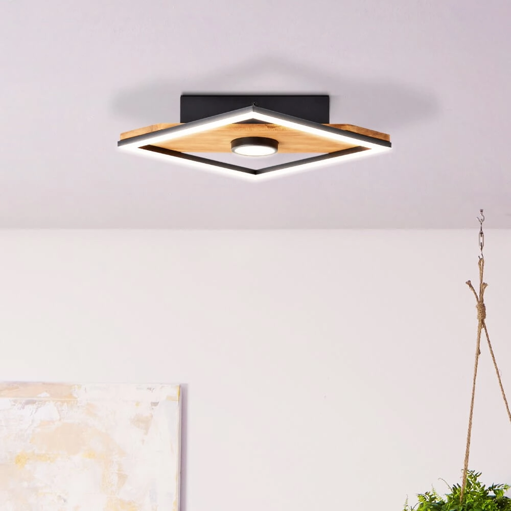 Plafonnier LED en bois Woodbridge S Brilliant 4004353409691