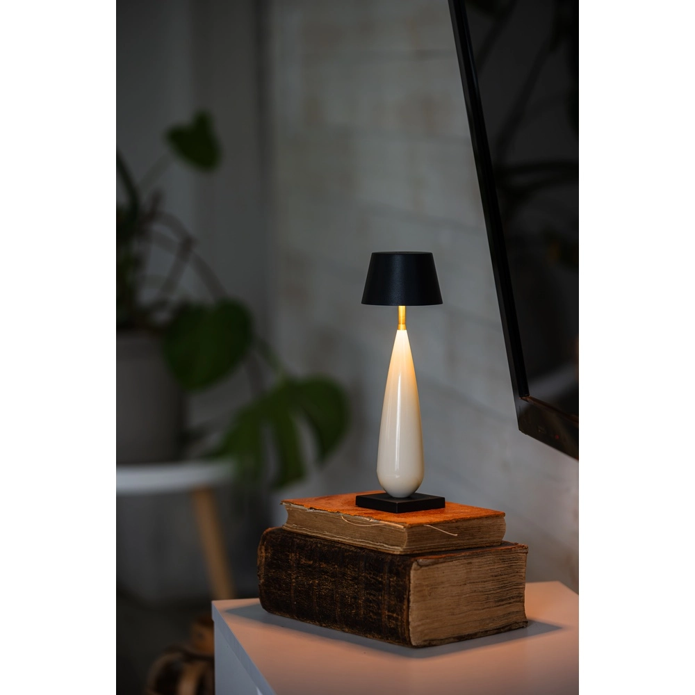 Lampe de table rechargeable Frejus noir avec céramique KonstSmide 7318300030348