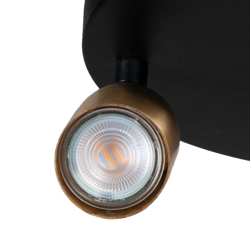 Plafonnier noir Bounce avec 3 points dorés Masterlight 8718121209951