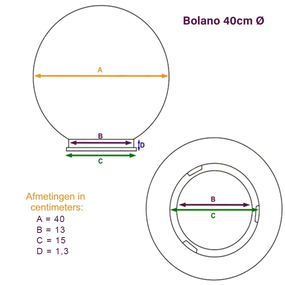 Lampe de jardin Globe Bolano 241cm. fumée debout Lyora 8716803508750