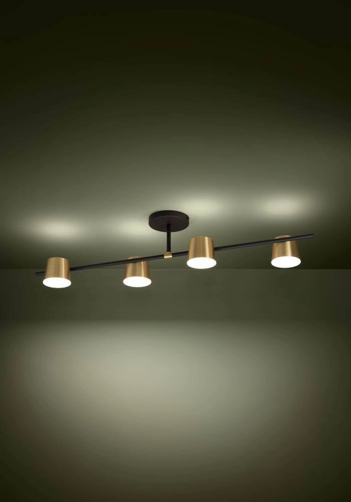 Plafonnier noir et doré Altamira 4 lumières Stars of Light 9002759399849