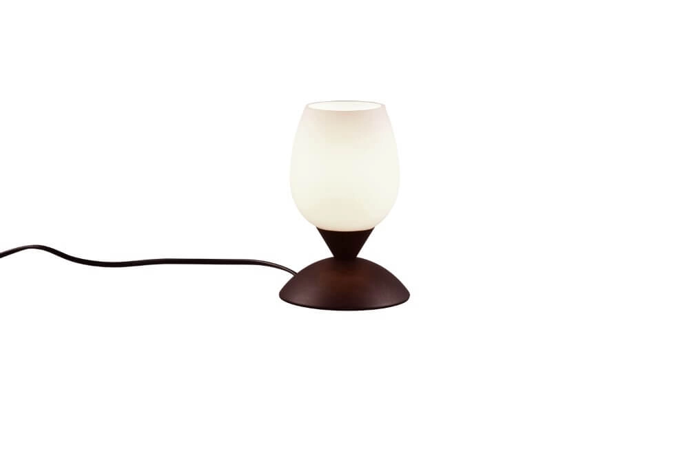 Lampe de table marron rouille Cup Ii verre blanc