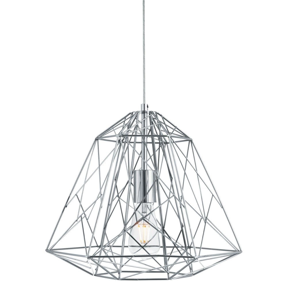 Lampe en fil chromé Geometric Cage Ø 39cm