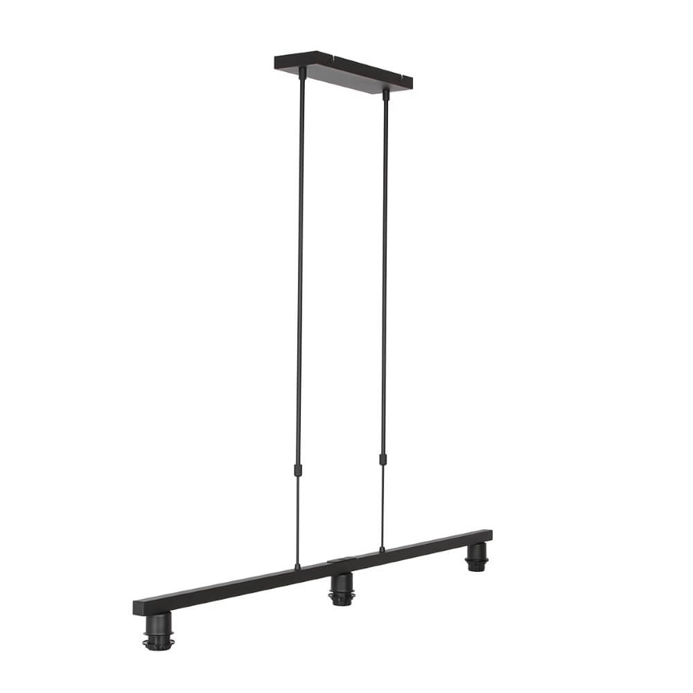 Lampe suspendue noire Stang avec des nuances de velours taupe Steinhauer 8712746165753
