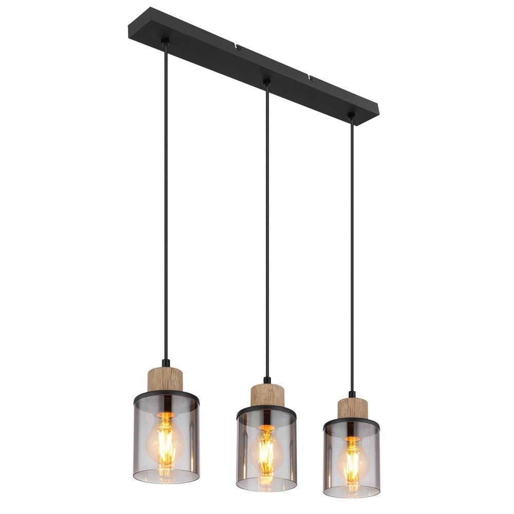 Lampe pendante à 3 lampes Reid Noir droit