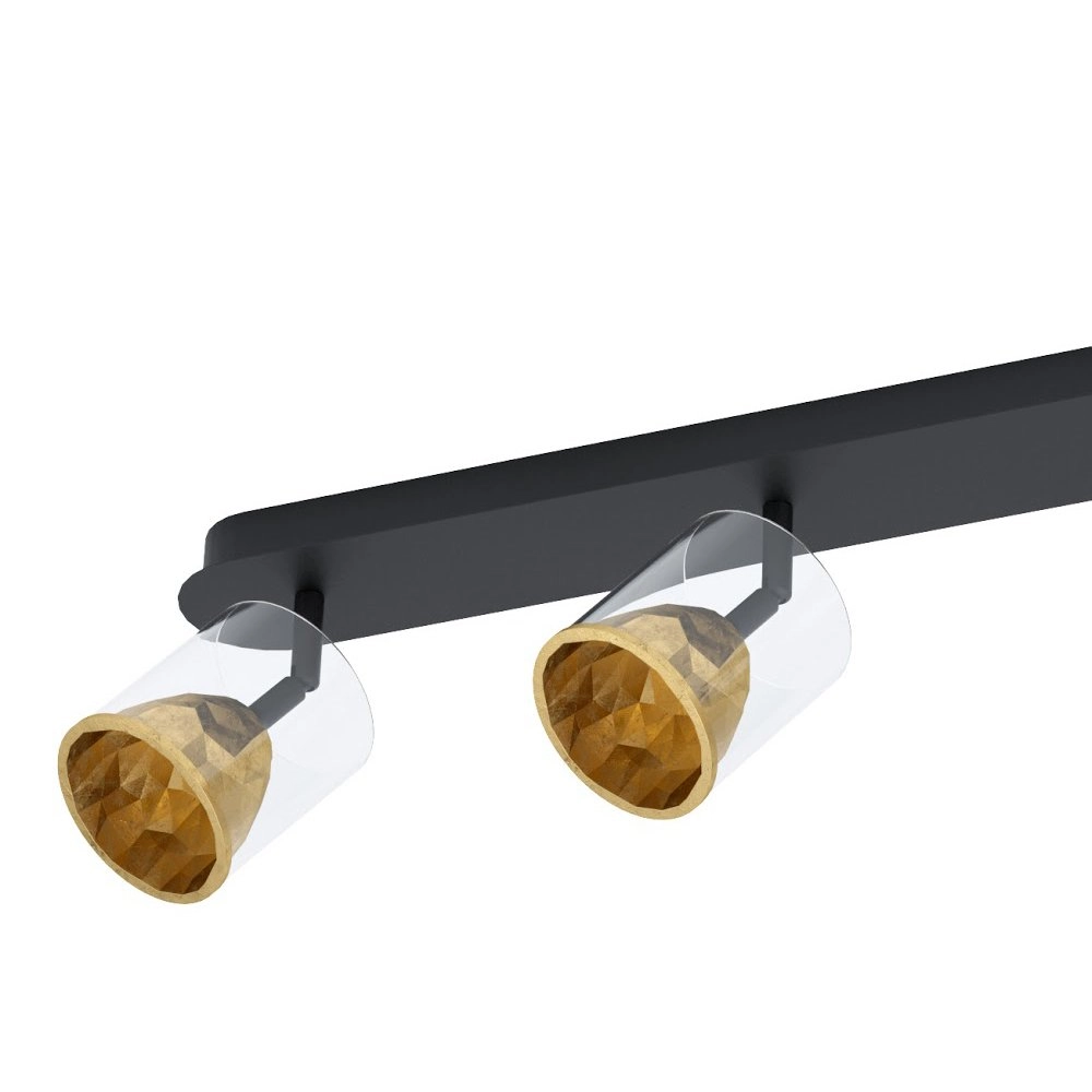 Plafonnier noir Melito avec 4 lumières dorées Stars of Light 9002759395766