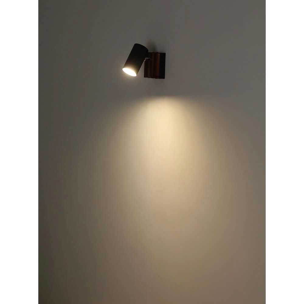 Plafonnier Kayden Single noir avec bois Globo 9007371525447