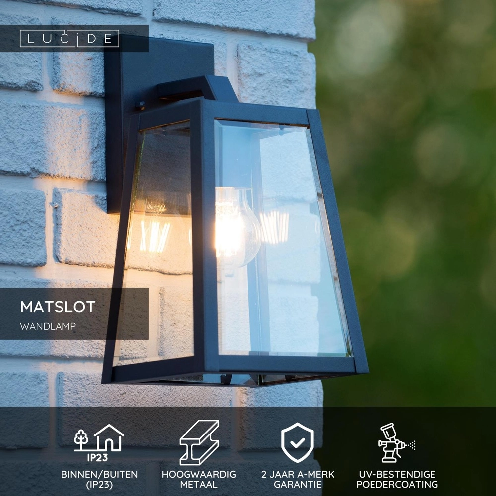 Lampe murale Matslot Design noir Lucide 5411212290403