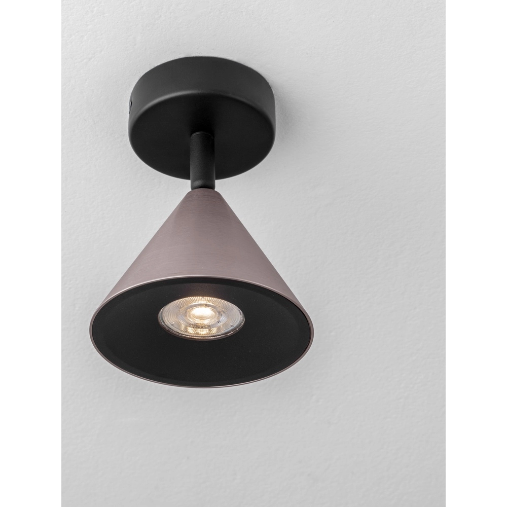 Plafonnier Conico noir avec brun café Lyora 5212017475367