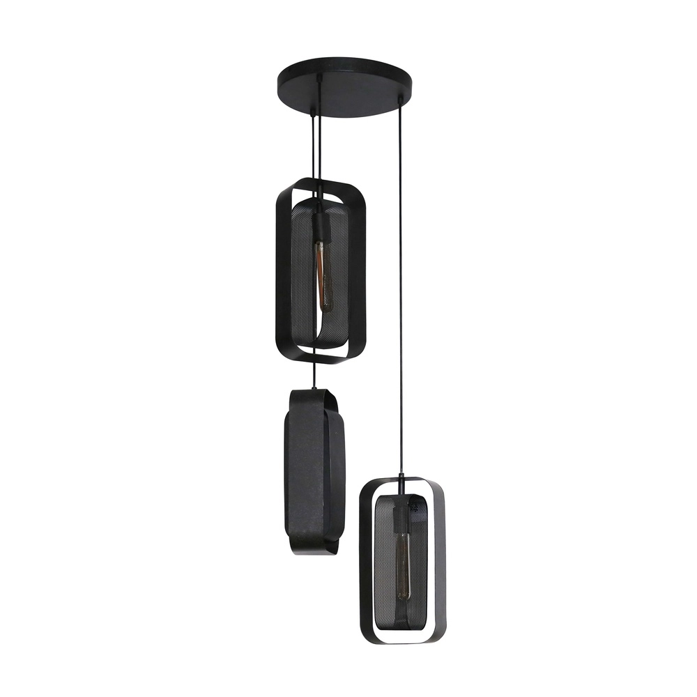 Lampe suspendue en maille métallique de 3L Mesh 3x E27 Lyora 8716803512191
