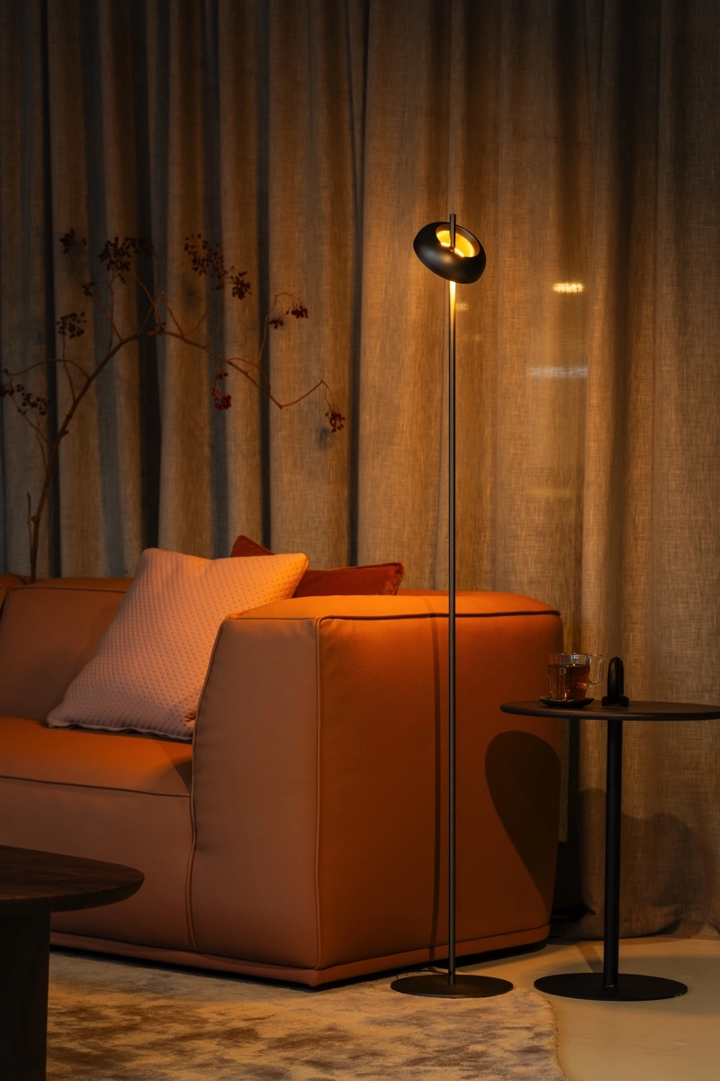 Lampe sur pied à LED Maureen Noir nickel ETH 8720195310891