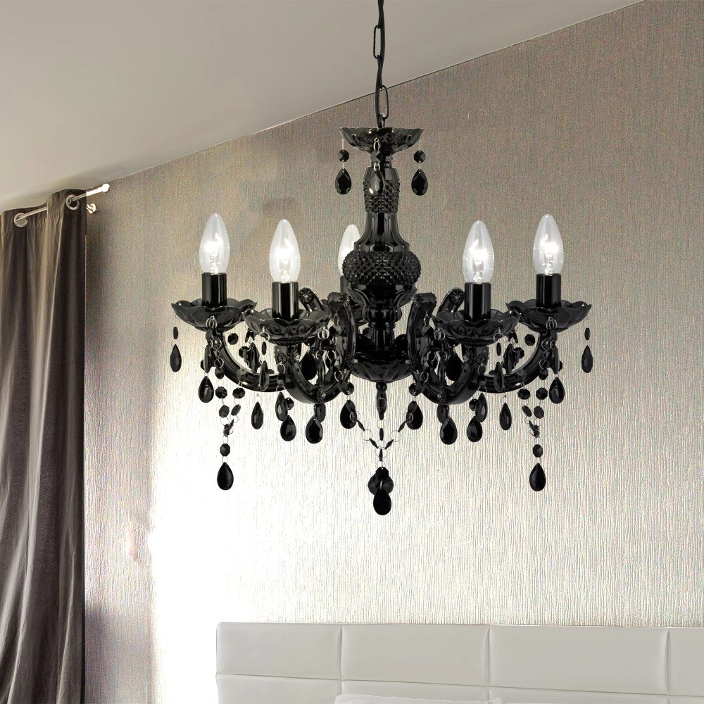 Lustre noir Marie Therese Searchlight 5053423009155