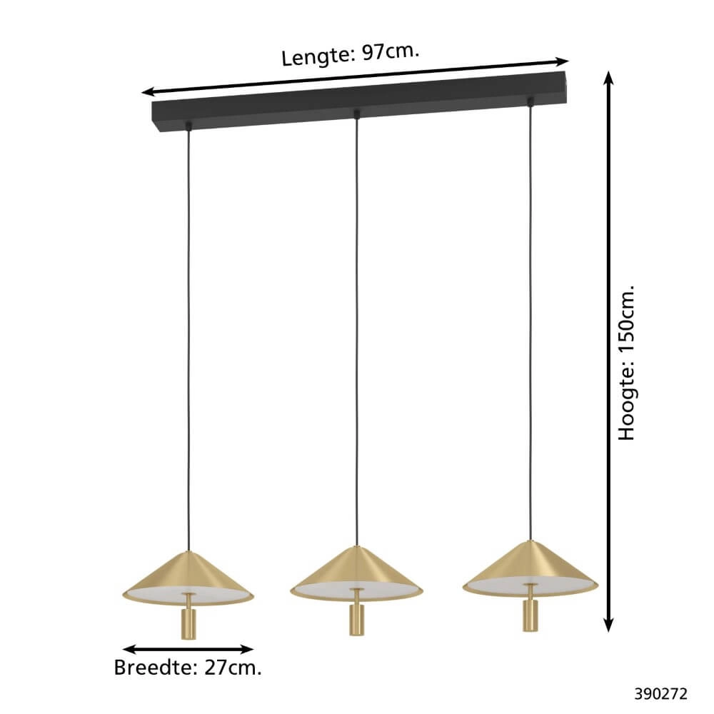 3-light hanging lamp Paraguay gold Stars of Light 9008606274253