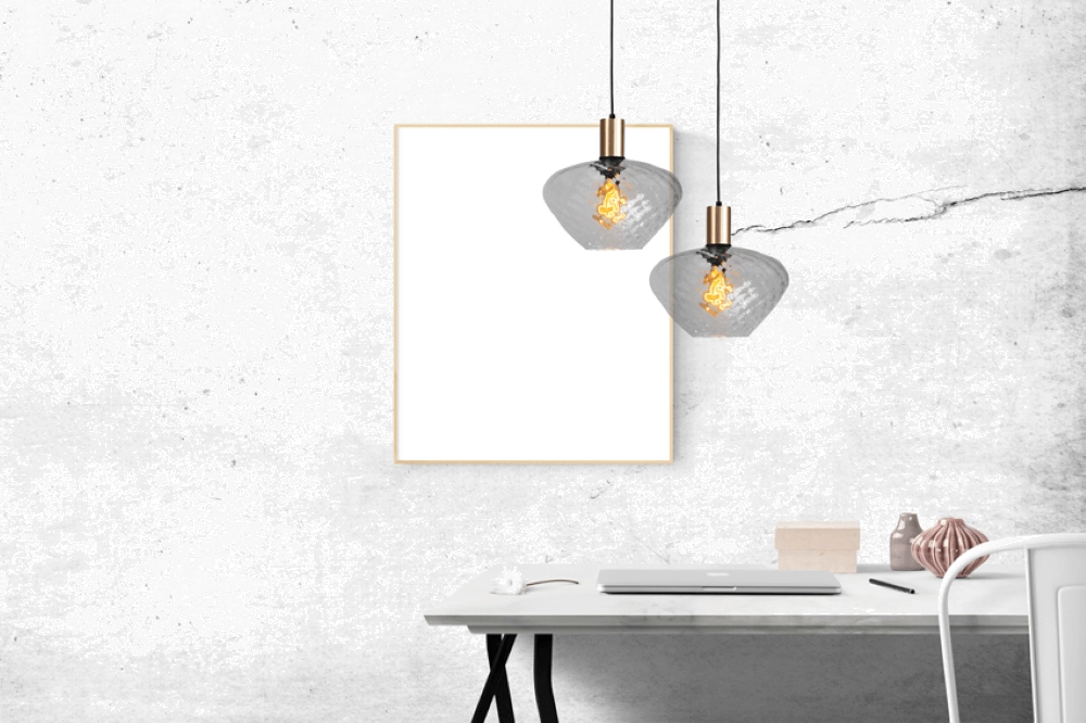 Lampe suspendue dorée Porto avec verre clair Blossom - Ø 30cm Masterlight 8718121269191