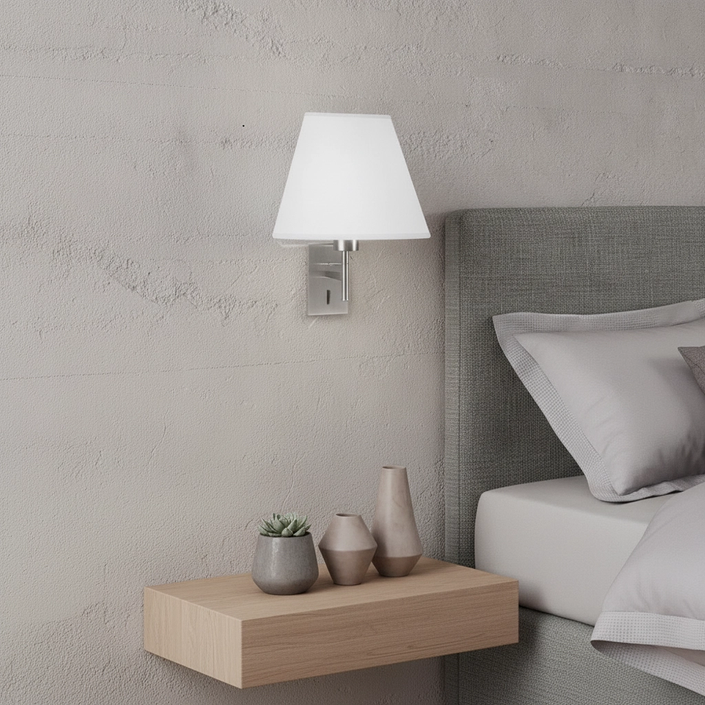 Applique murale Logan blanc avec chrome